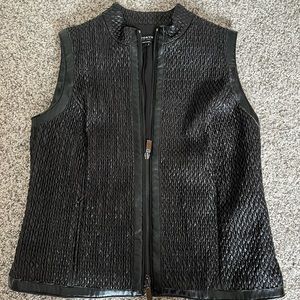 WORTH New York Vest, Black Faux Leather